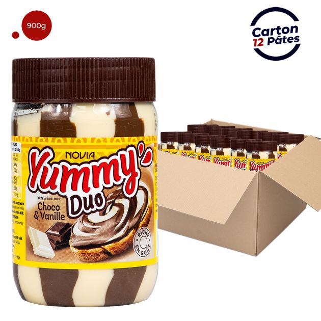 Yummy Choco & Vanilla 900g, pack of 12.
